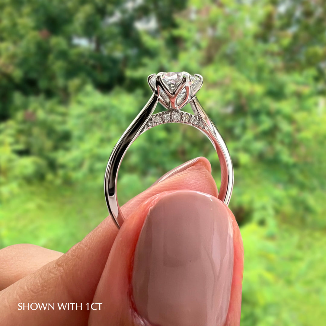 Azalea Diamond Engagement Ring with Petal Hidden Accents Lucce