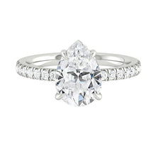 Load image into Gallery viewer, pear cut engagement ring hidden halo philippines moissanite lab diamond
