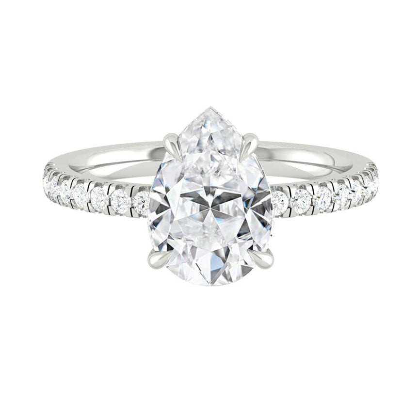 pear cut engagement ring hidden halo philippines moissanite lab diamond